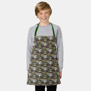 Cute Bullfrog Face Animal Nature Pattern    Apron