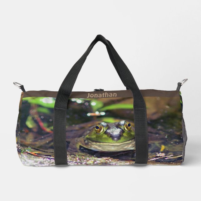 Cute Bullfrog Face Animal Personalised    Duffle Bag (Front)