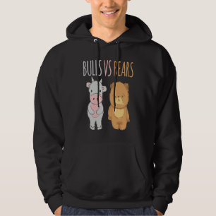 Cute Bulls vs Bears  Forex Crypto Stock Traders Hoodie