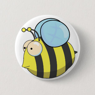 Cute bumble bee 6 cm round badge