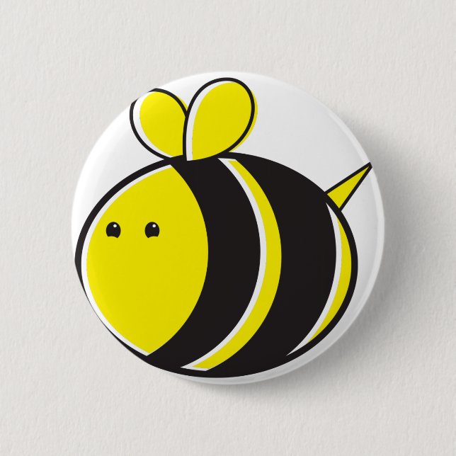Cute bumble bee 6 cm round badge (Front)