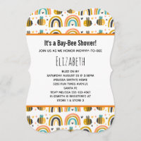 Cute Bumble Bee and Rainbows Pattern Baby Shower
