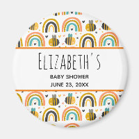 Cute Bumble Bee and Rainbows Pattern Baby Shower
