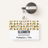 Cute Bumble Bee and Rainbows Pattern