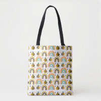 Cute Bumble Bee and Rainbows Pattern
