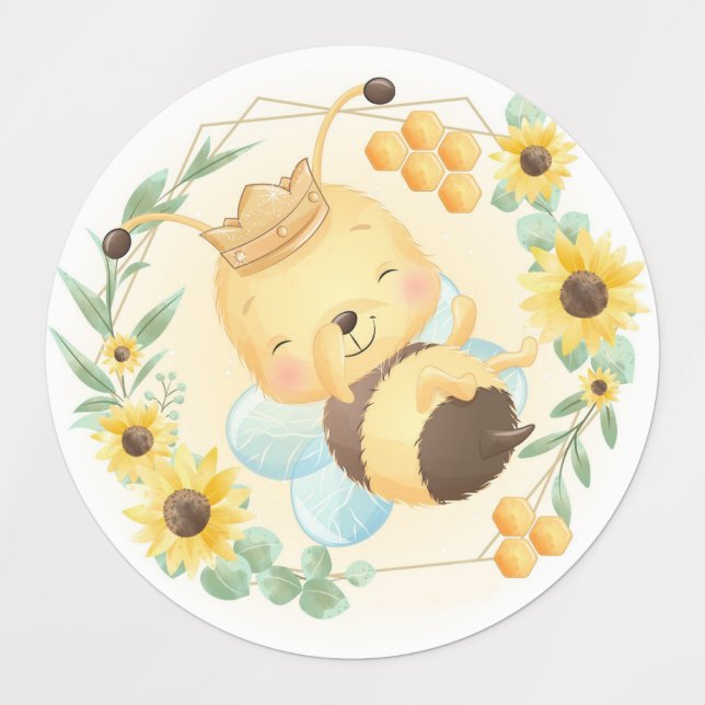 Cute Bumble Bee and Sunflowers (Design 1)