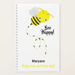 Cute Bumble Bee, Bee Happy Personalised Planner