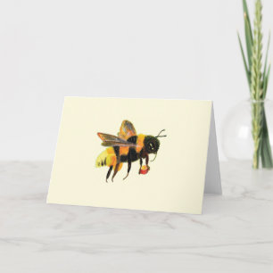 Cute Bumble Bee carrying pollen Card