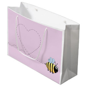 Cute bumble bee cartoon large gift bag