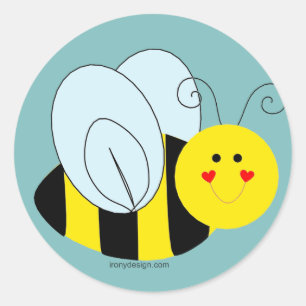 Cute Bumble Bee Classic Round Sticker