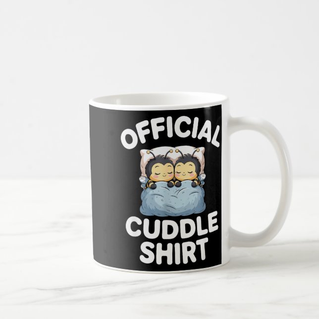 Cute Bumble Bee Couple Cuddle  Coffee Mug (Right)