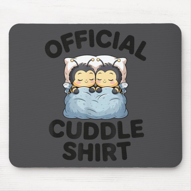 Cute Bumble Bee Couple Cuddle  Mouse Mat (Front)