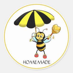 Cute Bumble Bee Honey Homemade Classic Round Sticker
