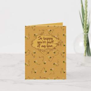 Cute Bumble Bee Honeycomb Friendship Card