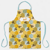 Cute Bumble Bee Honeycomb Pattern | Monogram