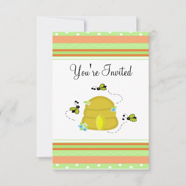 Cute Bumble Bee Party Invitation (Front)