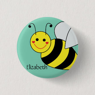 Cute Bumble Bee Personalised 3 Cm Round Badge
