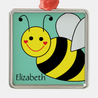 Cute Bumble Bee Personalised Metal Tree Decoration