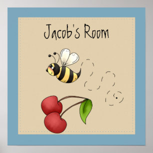 Cute Bumble Bee Personalised Poster