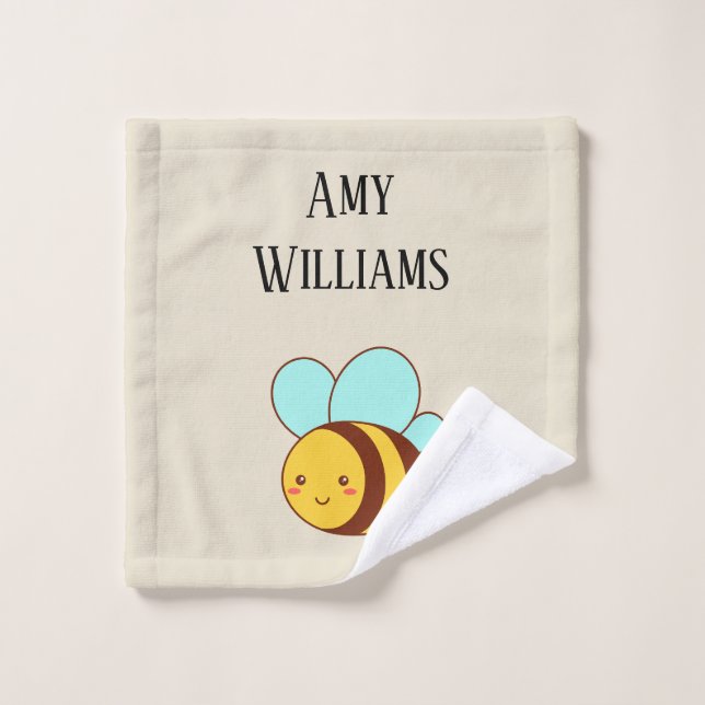 Cute bumble bee personalised  wash cloth (Wash Cloth)