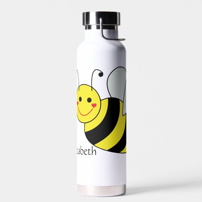 Cute Bumble Bee Personalised Water Bottle (Left)