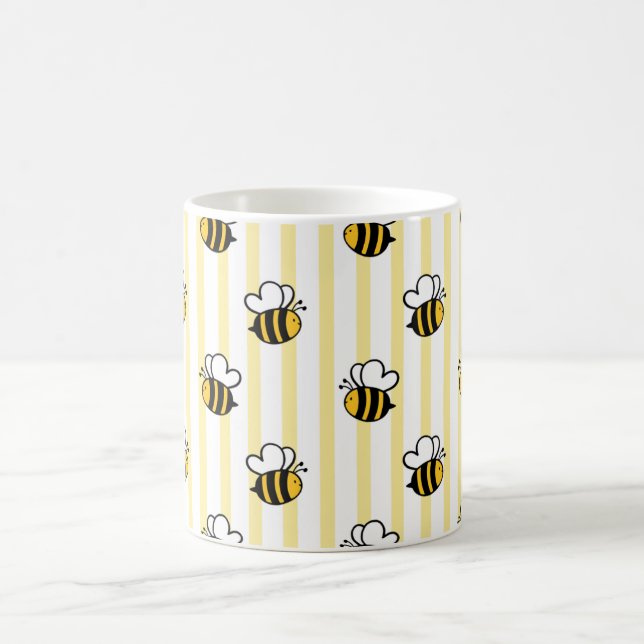 Cute Bumble Bee Seamless Pattern Coffee Mug (Center)