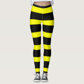 Bumble Bee Black Yellow Stripe Pattern Leggings Halloween Costume