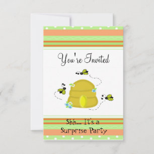 Cute Bumble Bee Surprise Party Invitation