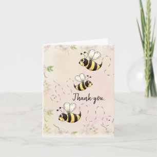Cute Bumble Bees Country Thank You Card