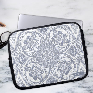 Cute Bumble Bees Mandala Laptop Sleeve