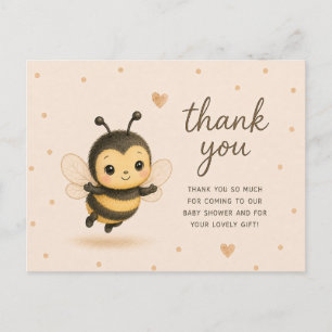 Cute Bumblebee Baby Shower Thank You Postcard
