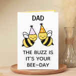 Cute Bumblebee Bee Dad Father Happy Birthday Thank You Card<br><div class="desc">Looking for a unique way to express your love and humour to your parent? Our funny bumblebee pun greeting card is the perfect choice for your father on his birthday! Customise it by adding your own personal message.  Design features two bees wearing pink and orange birthday party hats.</div>