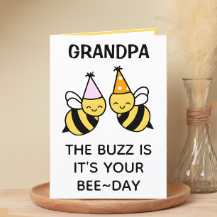 Cute Bumblebee Bee Grandfather Happy Birthday Thank You Card