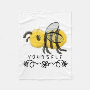 Cute Bumblebee Bee Yourself  Fleece Blanket