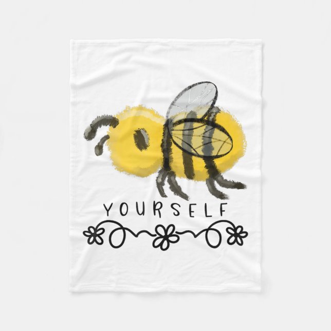 Cute Bumblebee Bee Yourself  Fleece Blanket (Front)
