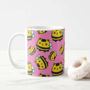 Cute Bumblebee Cat Pattern Coffee Mug