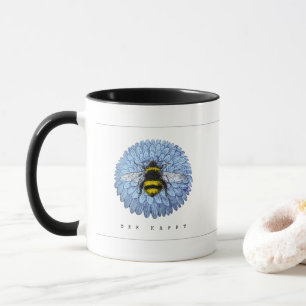 Cute Bumblebee on Blue Flower Nature Mug
