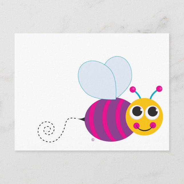Cute Bumblebee Postcard Stamp (Front)