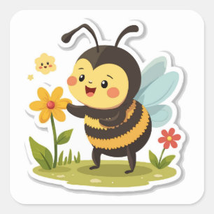 Cute Bumblebee Sticker - Springtime Pollinator