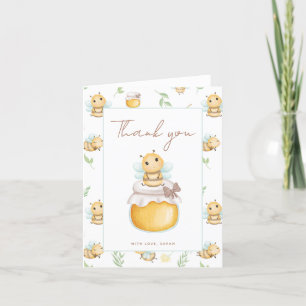 Cute Bumblebee Watercolor Shower Thank You Card