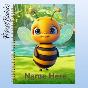 Cute BumbleBee Whimsical Animal Cartoon Graphic Notebook