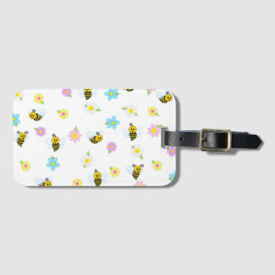 Cute Bumblebee Yellow Black Bumble Bee Colorful Luggage Tag