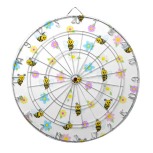Cute Bumblebee Yellow Black Bumble Bee Colourful Dartboard