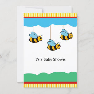 Cute Bumblebees Baby Shower Invitation