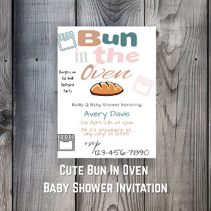 Cute Bun In Oven BaBy Q Shower Invitation
