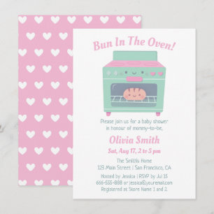 Cute Bun in the Oven Baby Shower Invitation