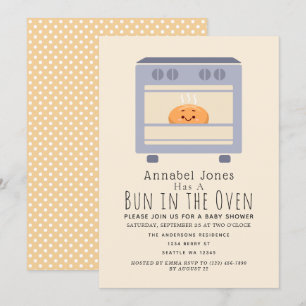 Cute Bun in the Oven Gender-Neutral Baby  Invitation
