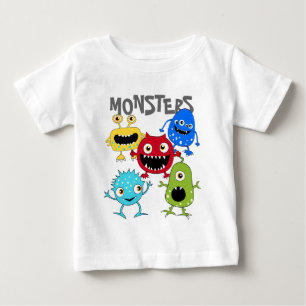 Cute Bunch of Monsters Infant T Shirts