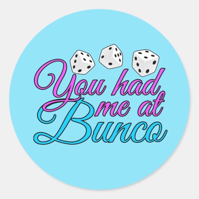 Cute Bunco Game Classic Round Sticker (Front)