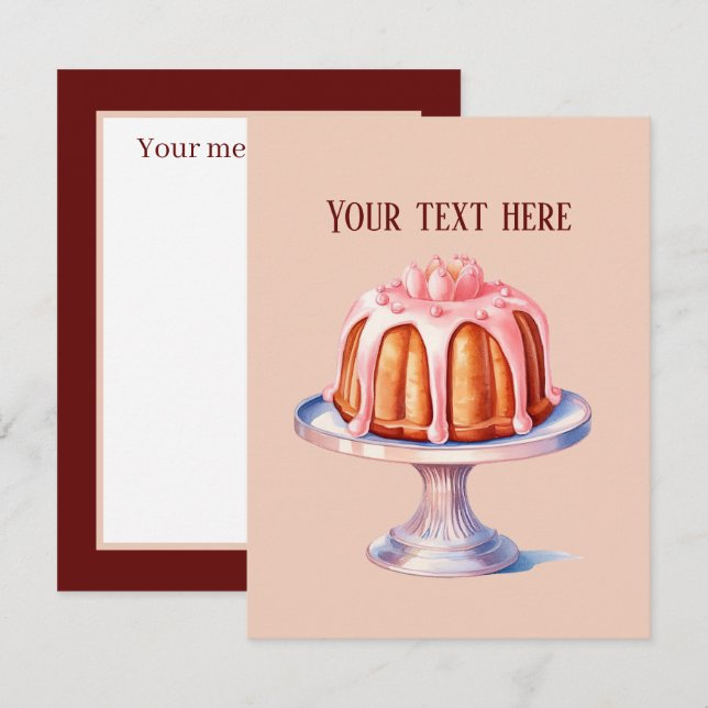 Cute Bundt cake add message  Card (Front/Back)